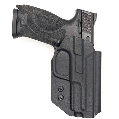 For the 2023 Best Outside Waistband OWB Kydex Holster designed to fit the Smith and Wesson M&P 4.25”, 4", and 3.6 Full Size and Compact pistol, shop Four Brothers Holsters. Holster fits M1.0 and M2. 0 generations.  Full sweat guard, adjustable retention, profiled for a red dot sight. Made in the USA. M1 M2