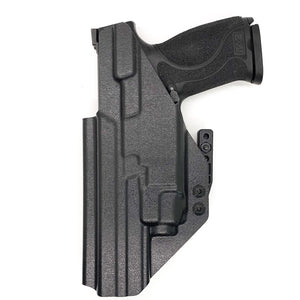 For the Best IWB AIWB Inside Waistband Kydex Taco Holster designed to fit the Smith and Wesson M&P 5.6" Performance Center 10MM M2.0 pistol with thumb safety & TLR-8A, shop Four Brothers Holsters.  Full sweat guard, adjustable retention, profiled for a red dot sight. Made in the USA for veterans and law enforcement. 