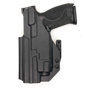 Best Inside Waistband IWB AIWB Kydex Holster designed to fit the Smith & Wesson M&P M2.0  9mm 4.25" pistols with the Streamlight TLR-8 or TLR-8A light mounted to the pistol. Full sweat guard, adjustable retention, minimal material, & smooth edges to reduce printing. Cleared for red dot sights. Proudly made in the USA. 