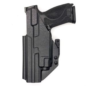 For the best inside Waistband IWB AIWB Kydex Holster designed to fit the Smith & Wesson M&P M2.0 5" pistols with the Streamlight TLR-8 or TLR-8A light mounted to the pistol shop Four Brothers Holsters. Full sweat guard, adjustable retention, smooth edges reduces printing. Cleared for red dot sights. Made in the USA. 