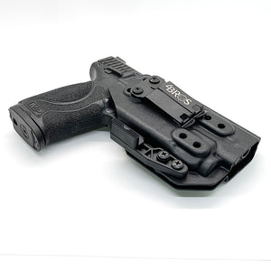 For the Best IWB AIWB Inside Waistband Kydex Taco Holster designed to fit the Smith and Wesson M&P 4" 10MM M2.0 pistol with thumb safety & TLR-7, TLR-7A or TLR-7X, shop Four Brothers Holsters.  Full sweat guard, adjustable retention, profiled for a red dot sight. Made in the USA for veterans and law enforcement. 