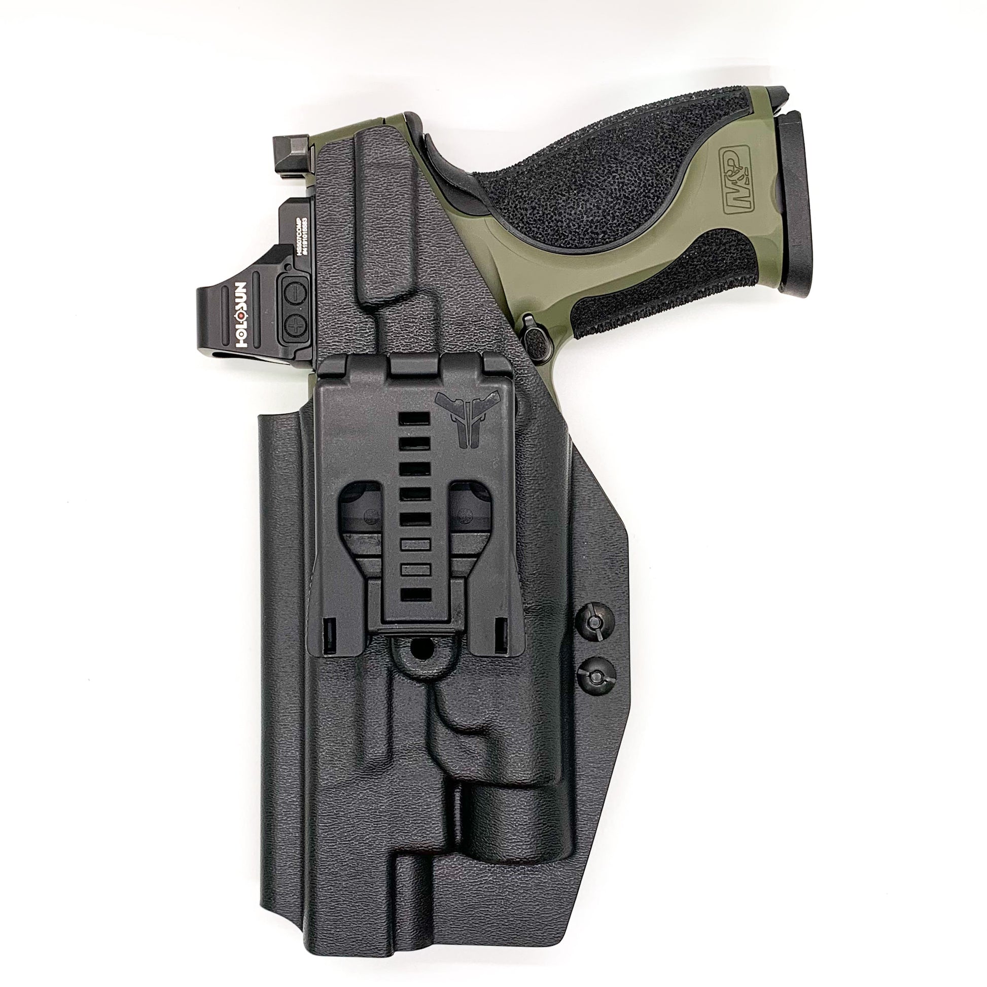 For the best, Outside Waistband OWB Kydex Holster designed to fit the Smith & Wesson 2023 SPEC Series M&P 9 Metal M2.0 & TLR-1 handgun, shop Four Brothers Holsters.  Full sweat guard, adjustable retention. Made in the USA Open muzzle for threaded barrels, cleared for red dot sights.  