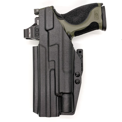 For the best Inside Waistband IWB AIWB Holster designed to fit the Smith and Wesson 2023 SPEC Series M&P 9 Metal M2.0 & Surefire X300U-A, X300U-B, X-300T-A, or X-300T-B weapon light, shop Four Brothers holsters.  Full sweat guard, adjustable retention, cleared for a red dot sight. Made in the USA. 4BROS 4Brothers Holster