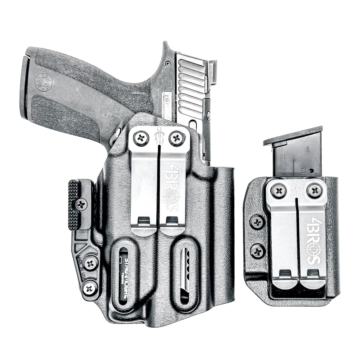 Four Brothers Holsters Inside Waistband IWB & AIWB Holster & Magazine Carrier combo for the Smith & Wesson M&P Shield X & TLR-7 X Sub or TLR-7 HL-X Sub.