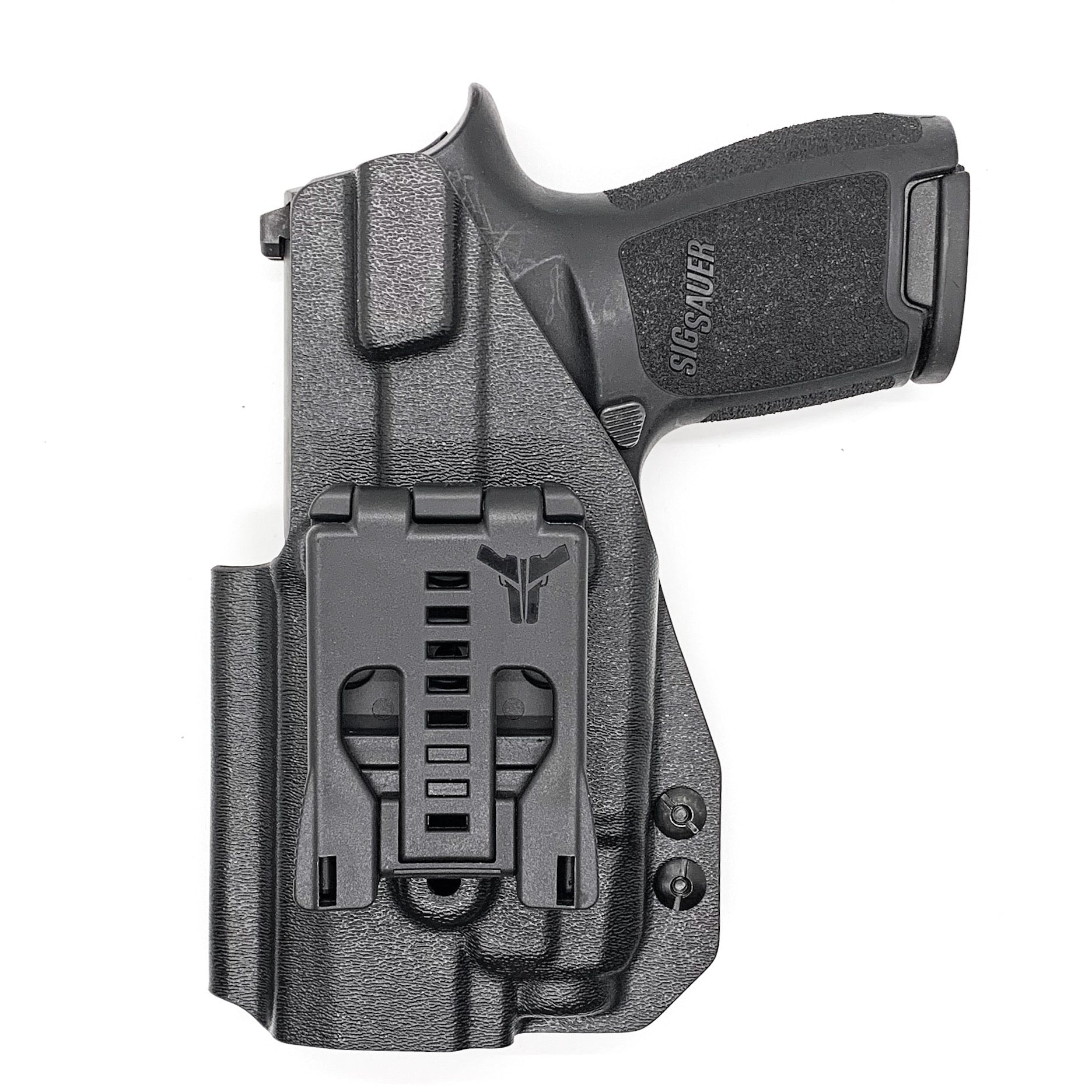 Our Outside Waistband holster for the Sig Sauer P320 Compact and Carry with the Streamlight TLR-7 or TLR-7A is vacuum formed with a precision machined mold designed from a CAD model of the actual firearm and light. The amount of retention is easily adjusted so that the fit can be dialed into your personal preference. 