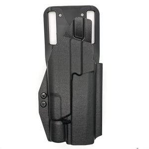 Outside Waistband Kydex Duty & Competition Holster designed to fit the Sig Sauer P320 Full Size, M18, M17, X-Five, and Carry pistols with the Surefire X300U-A or X300U-B light mounted to the pistol. Cleared for red dot sights and front suppressor height sights up to 3/8 tall.  Adjustable retention. Made in the USA