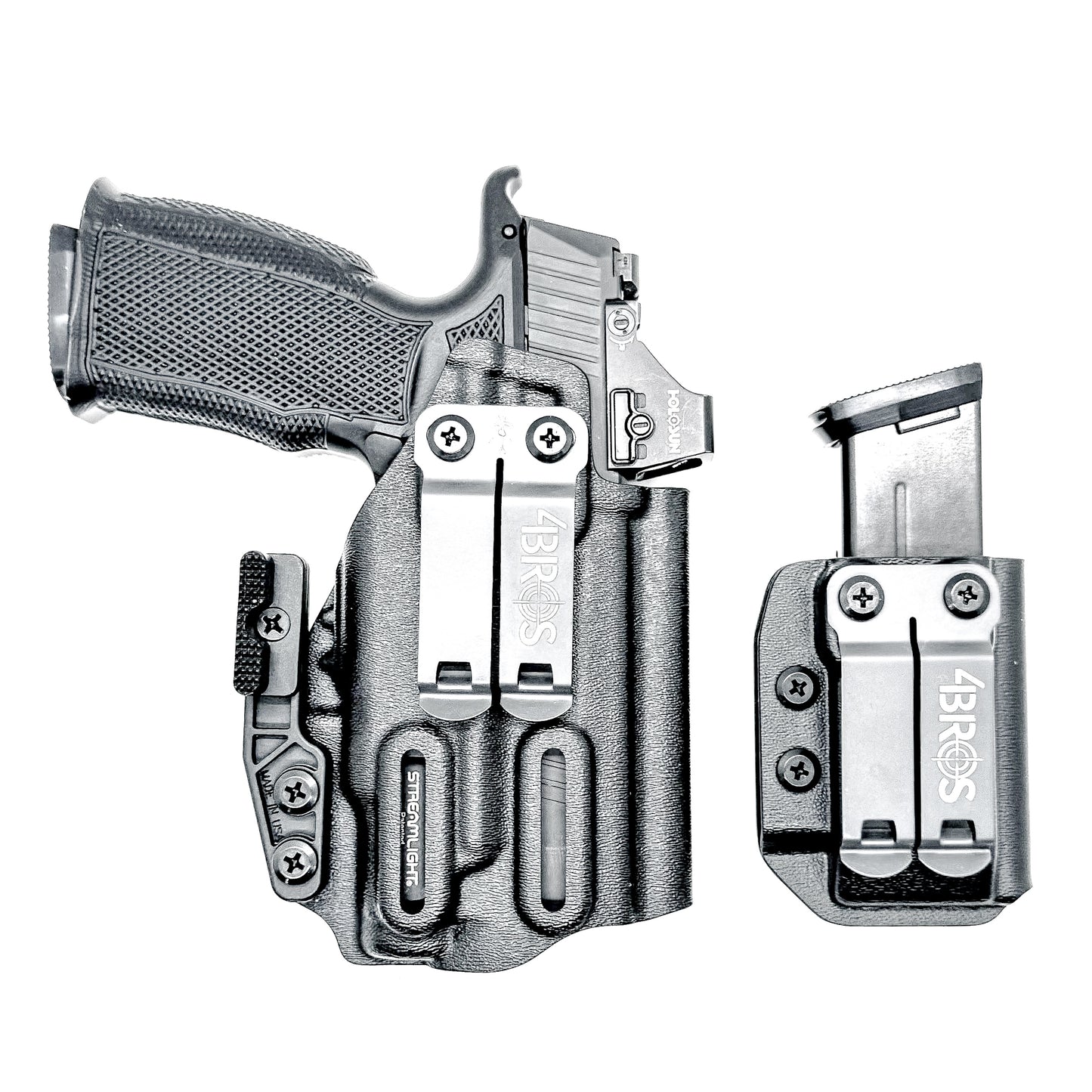 Four Brothers Sig Sauer P365-XMACRO & Icarus Precision A.C.E. 365 X MACRO Grip Module & Streamlight TLR-7 Sub & mag pouch IWB Inside Waistband Holster Combo
