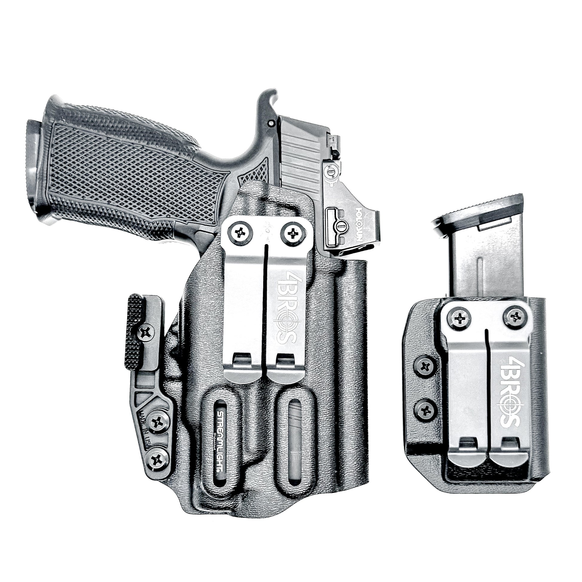 Four Brothers Sig Sauer P365-XMACRO & Icarus Precision A.C.E. 365 X MACRO Grip Module & Streamlight TLR-7 Sub & mag pouch IWB Inside Waistband Holster Combo
