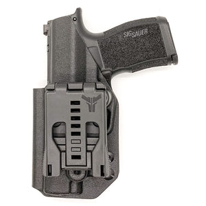 Outside Waistband OWB Kydex holster designed to fit the Sig Sauer P365XL, P365X, P365XL Spectre,  P365X/XL RomeoZero, and P365 SAS with GoGuns Gas Pedal. Adjustable retention, high sweat guard, and cleared for red dot sights. Proudly made in the USA with .080" thick material. 