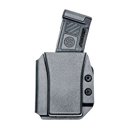 Kydex OWB Outside Waistband Magazine carrier for the Sig Sauer MPX Magazine, shop Four Brothers Holsters. Our Magazine Pouches are Made in the USA!