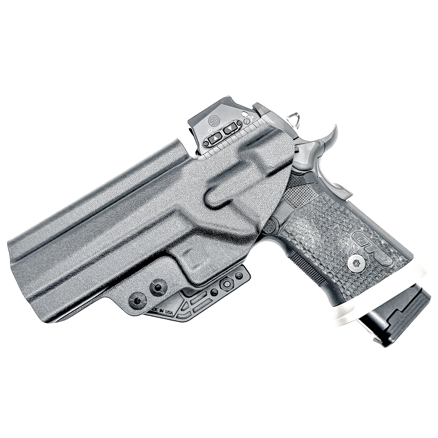 Black, Inside Waistband (IWB) Holster for the Sig Sauer P211 GTO with a Monoblock and Modwing