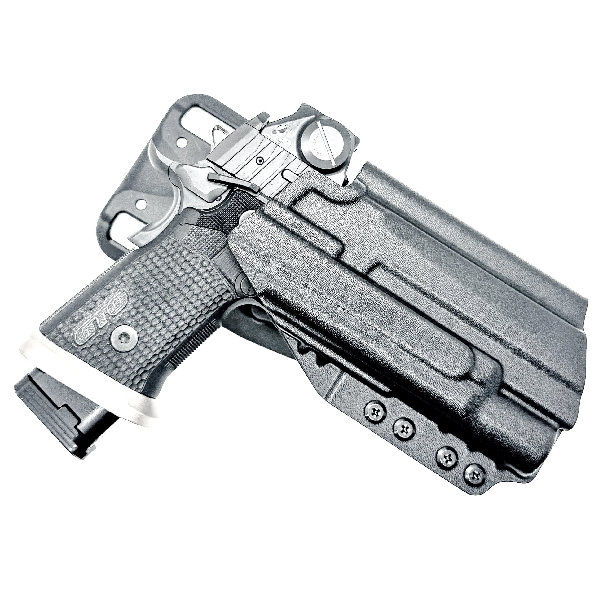 Sig Sauer P211 GTO duty & competition holster with Surefire X300U-A/B. Precision-molded .093" for secure retention and smooth draws. Made in the USA.