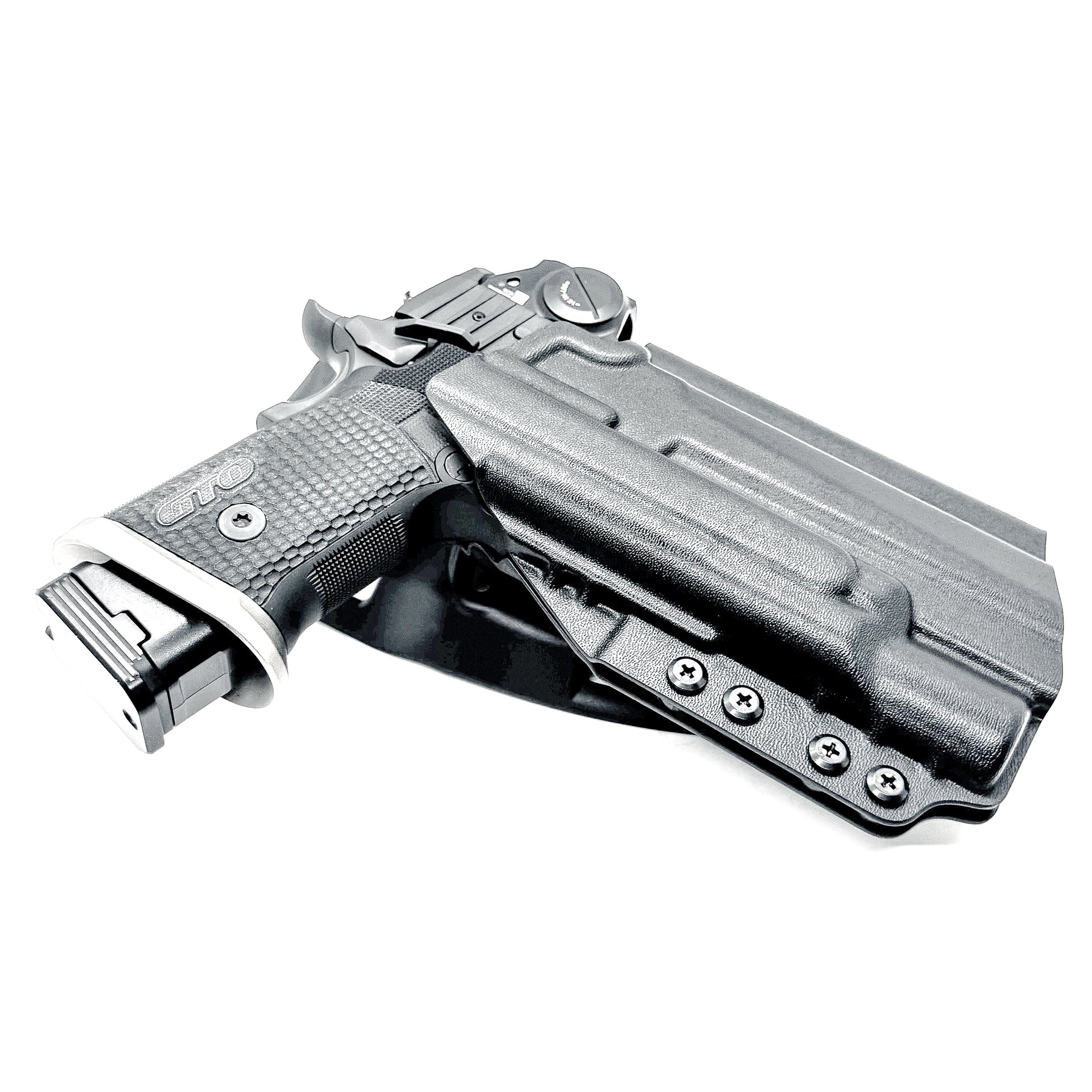 Sig Sauer P211 GTO duty & competition holster with Surefire X300U-A/B. Precision-molded .093" for secure retention and smooth draws. Made in the USA.