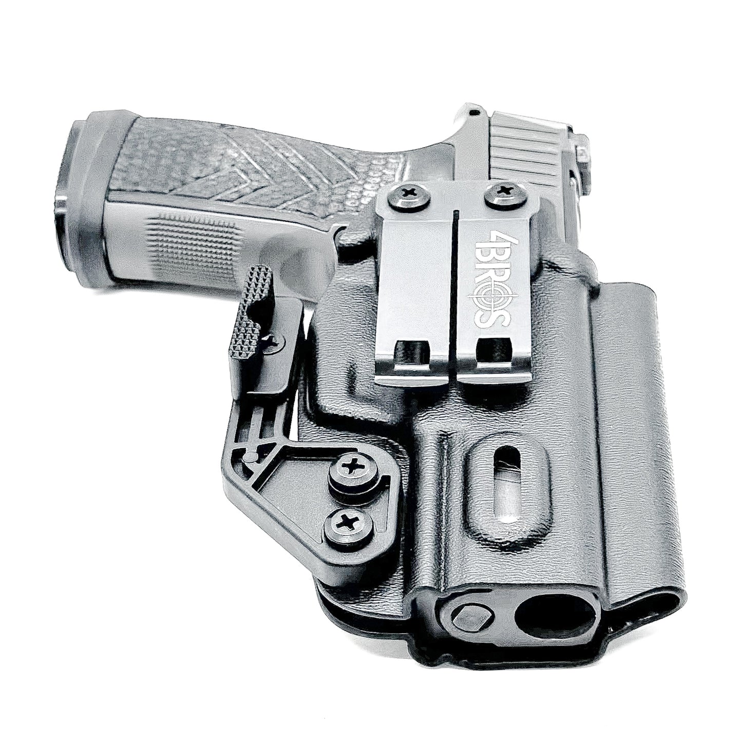 Inside Waistband IWB AIWB Kydex Holster for the Sig Sauer P365-AXG LEGION Gen 1 and Gen 2 from Four Brothers 4BROS Holsters.  Proudly made in the USA.