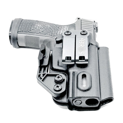 Inside Waistband IWB AIWB Kydex Holster for the Sig Sauer P365-AXG LEGION Gen 1 and Gen 2 from Four Brothers 4BROS Holsters.  Proudly made in the USA.