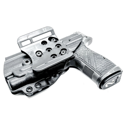 Precision Outside Waistband OWB holster for SIG P365-AXG Legion with FOXTROT2R. Adjustable retention, optics-ready, threaded barrel compatible. Made in the USA.