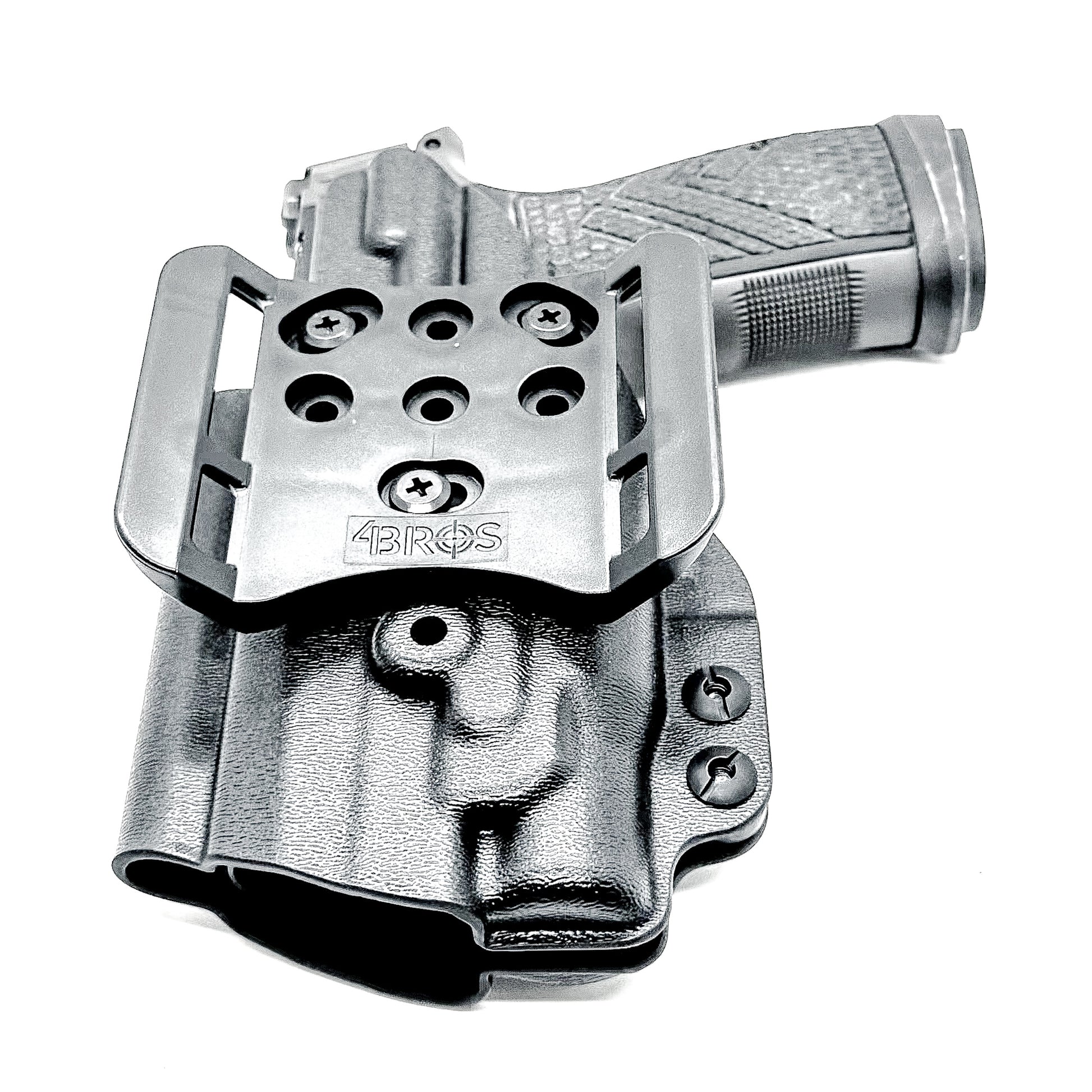 Precision Outside Waistband OWB holster for SIG P365-AXG Legion with FOXTROT2R. Adjustable retention, optics-ready, threaded barrel compatible. Made in the USA.