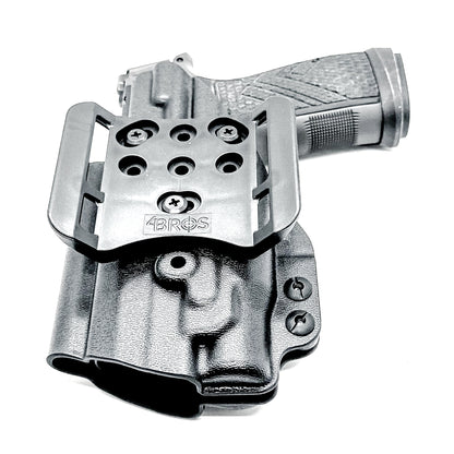 Precision Outside Waistband OWB holster for SIG P365-AXG Legion with FOXTROT2R. Adjustable retention, optics-ready, threaded barrel compatible. Made in the USA.