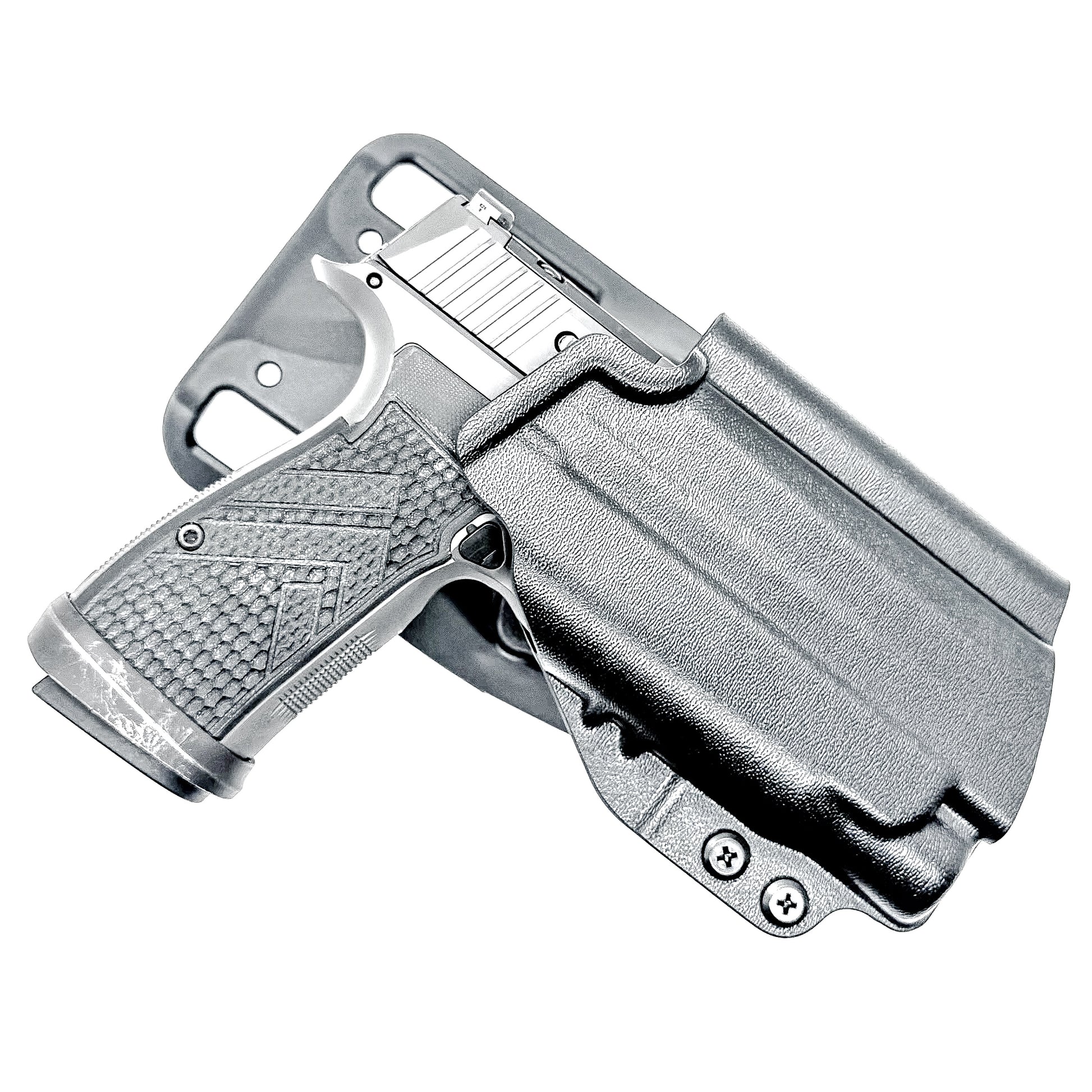 Sig Sauer P365-AXG Legion and FOXTROT2R Outside Waistband (OWB) holster light-duty & competition holster, offering secure retention and precise fit