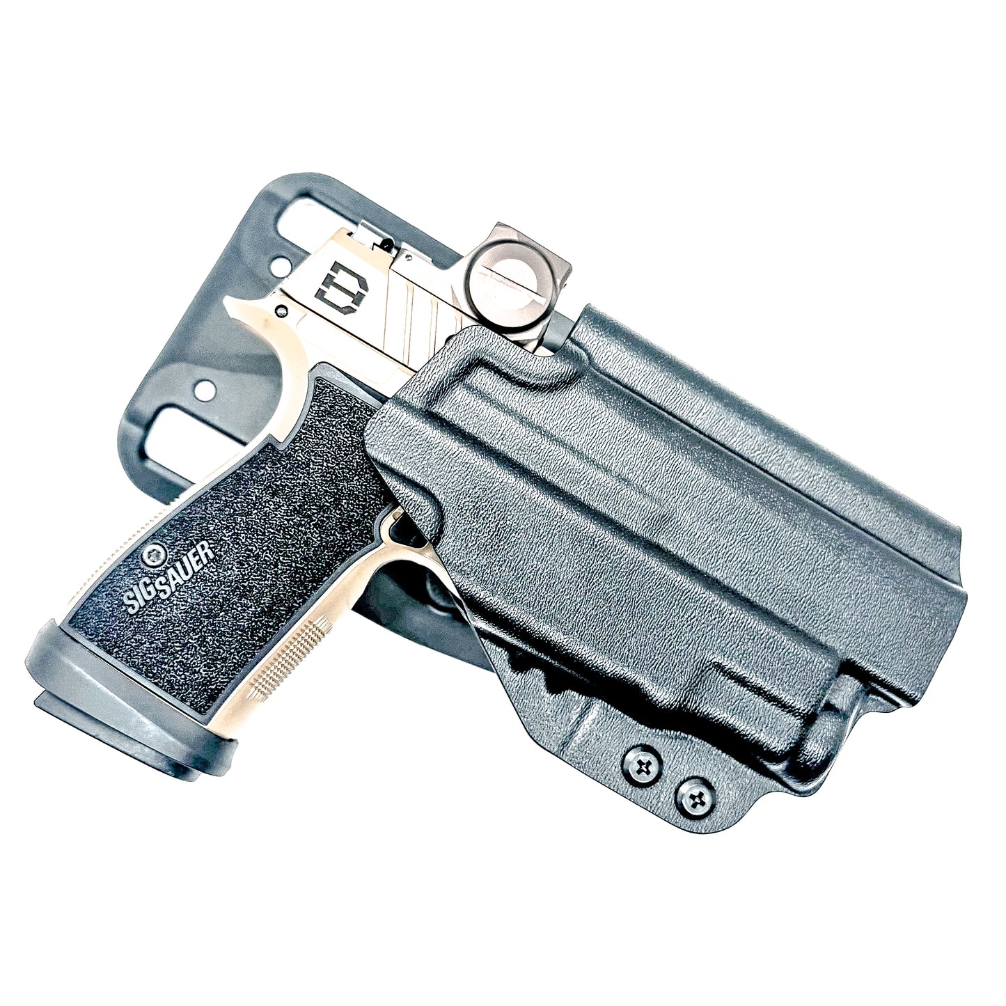OWB holster for Sig Sauer P365-DH3 AXG with TLR-7 Sub. Outside Waistband light duty & competition holster with adjustable retention and optics support.