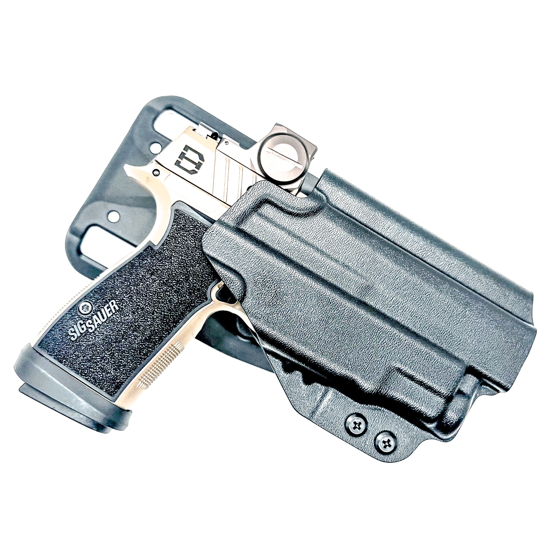 OWB holster for Sig Sauer P365-DH3 AXG with TLR-7 Sub. Outside Waistband light duty & competition holster with adjustable retention and optics support.