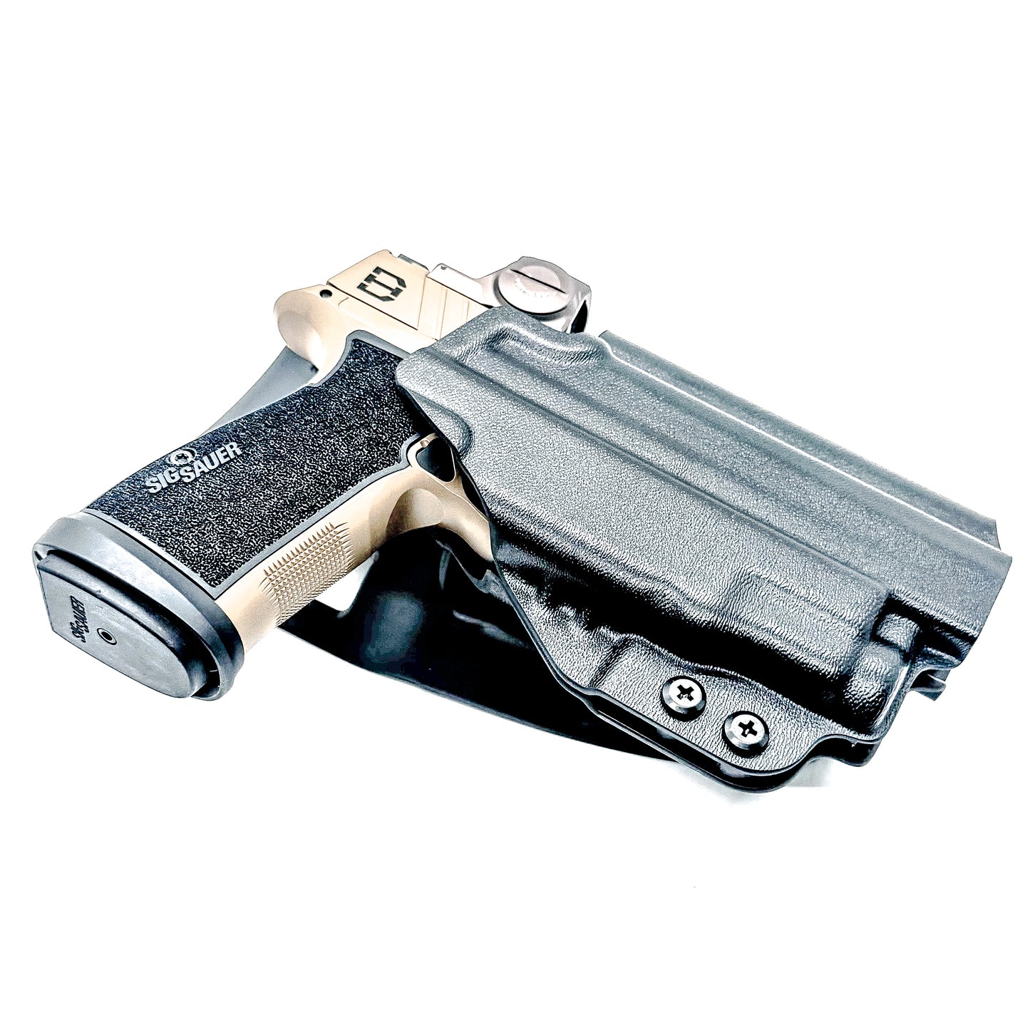 OWB holster for Sig Sauer P365-DH3 AXG with TLR-7 Sub. Outside Waistband light duty & competition holster with adjustable retention and optics support.