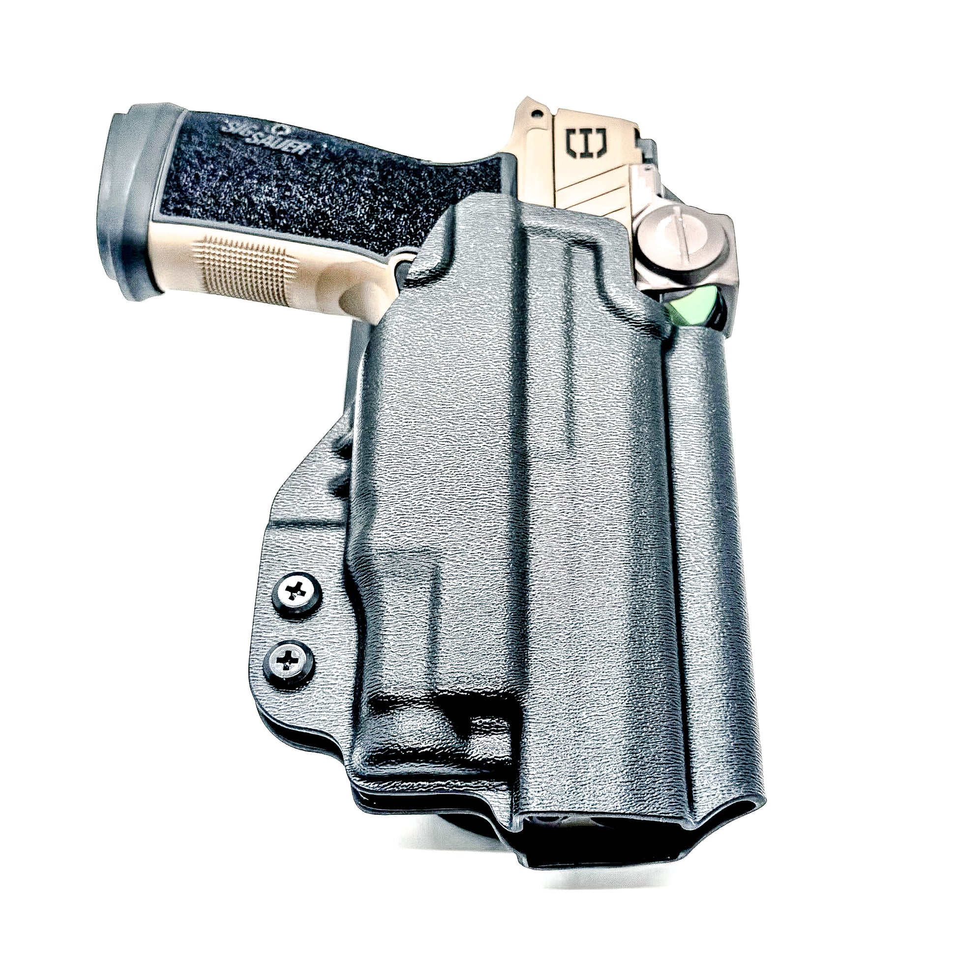 OWB holster for Sig Sauer P365-DH3 AXG with TLR-7 Sub. Outside Waistband light duty & competition holster with adjustable retention and optics support.