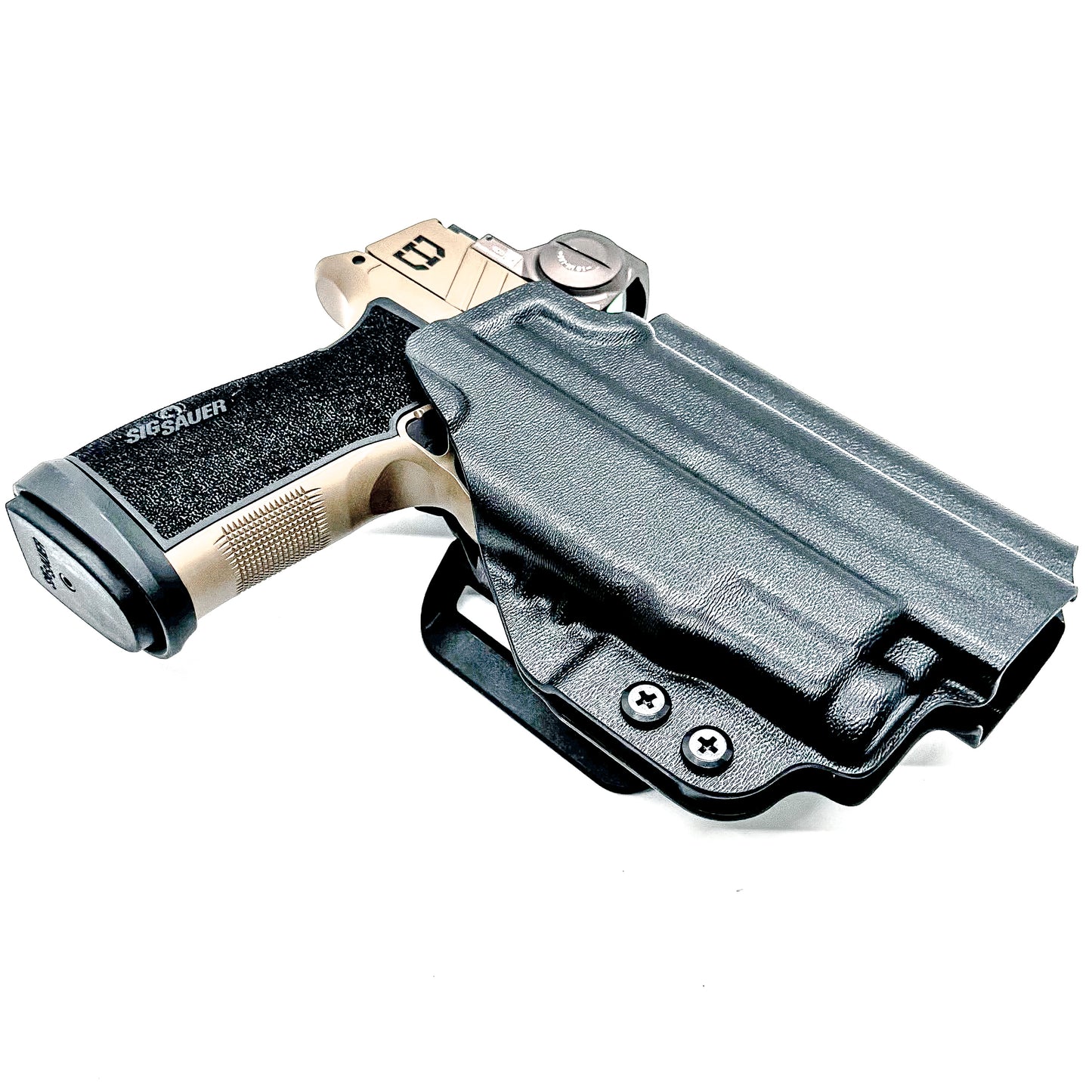 OWB holster for Sig Sauer P365-DH3 AXG with TLR-7 Sub. Outside Waistband holster for range, training, and open carry with adjustable retention.