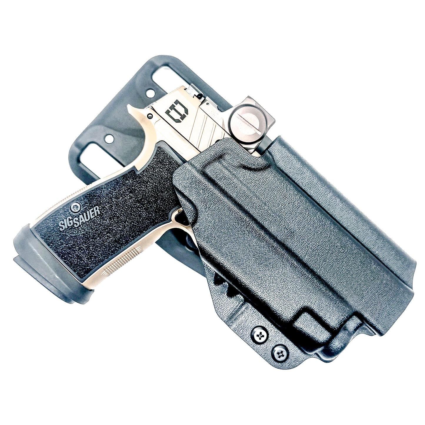 Sig Sauer P365-DH3 AXG with TLR-7 X or A (OWB) Outside Waistband light duty & competition holster with adjustable retention and optics support
