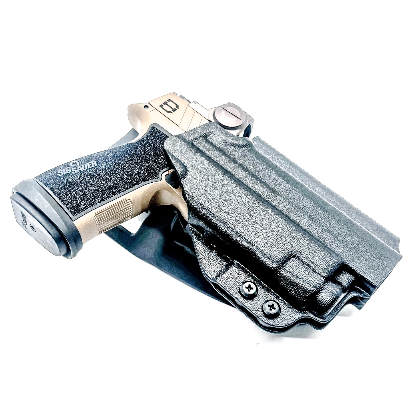 Sig Sauer P365-DH3 AXG with TLR-7 X or A (OWB) Outside Waistband light duty & competition holster with adjustable retention and optics support