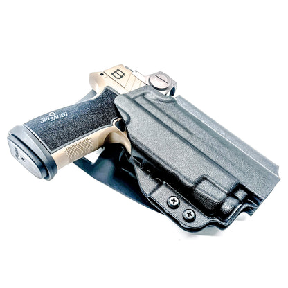 Sig Sauer P365-DH3 AXG with TLR-7 X or A (OWB) Outside Waistband light duty & competition holster with adjustable retention and optics support