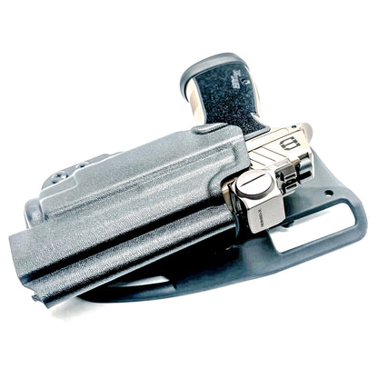 Sig Sauer P365-DH3 AXG with TLR-7 X or A (OWB) Outside Waistband light duty & competition holster with adjustable retention and optics support