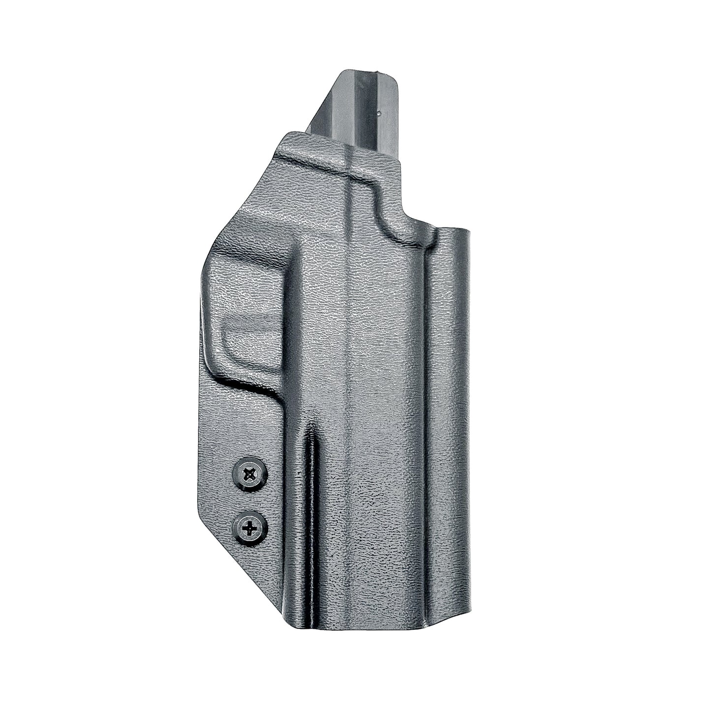 Versatile black OWB holster for Sig Sauer P365-FUSE. Ambidextrous design, optic-ready, and adjustable cant from  Four Brothers Holsters