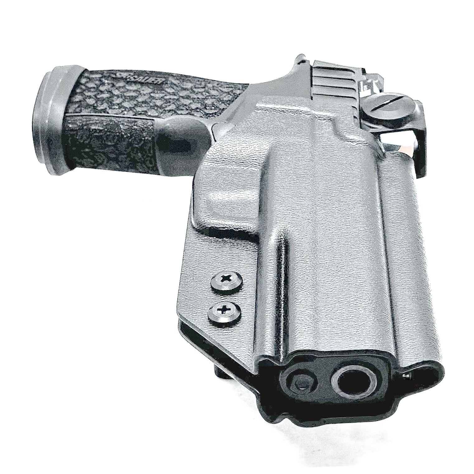 Versatile black OWB holster for Sig Sauer P365-FUSE. Ambidextrous design, optic-ready, and adjustable cant from  Four Brothers Holsters