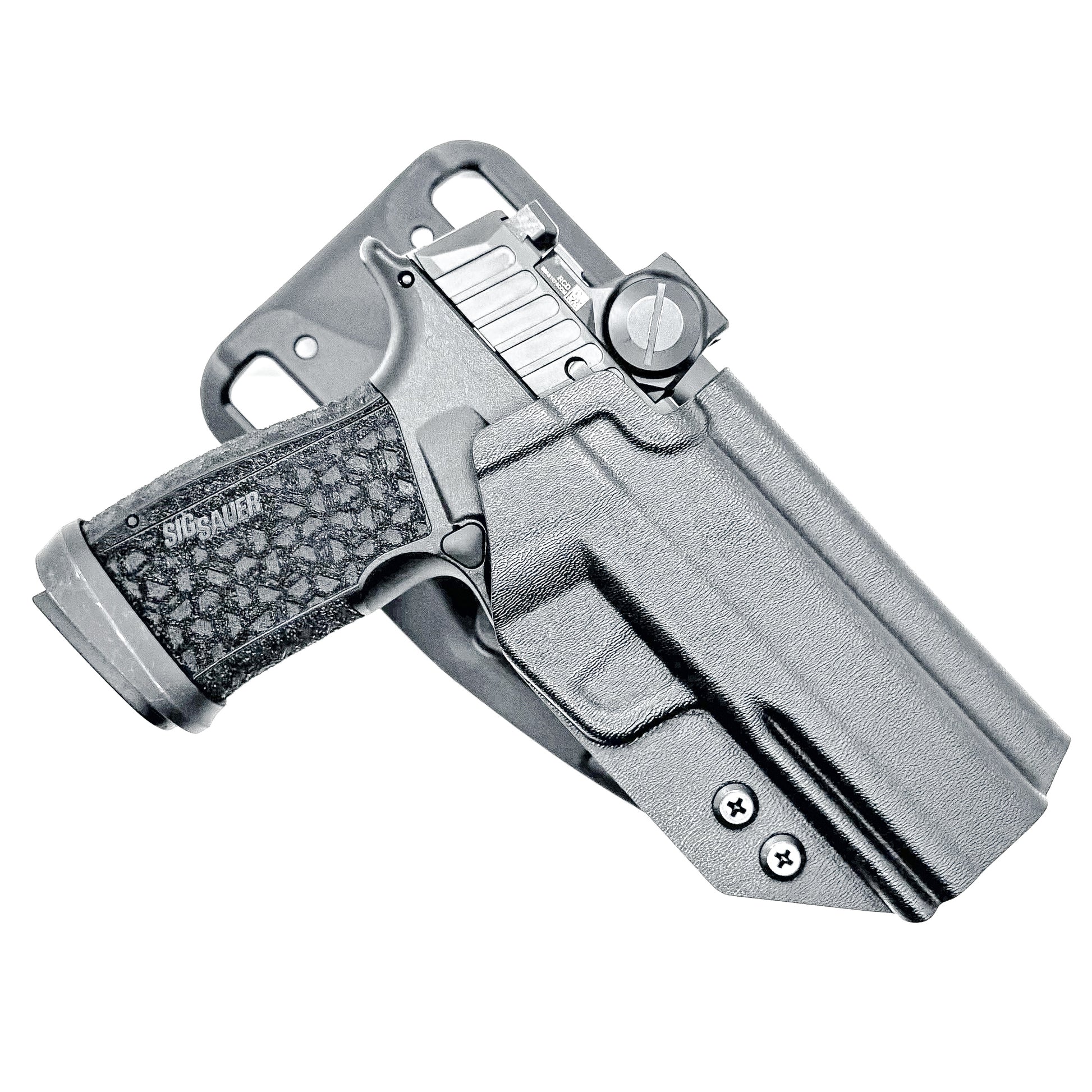 Light duty & competition OWB holster for Sig Sauer P365-FUSE. Red dot ready, adjustable retention, and USA-made