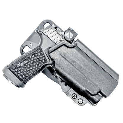 OWB holster for Sig Sauer P365-FUSE & FOXTROT2R. Outside Waistband light duty & competition holster with adjustable retention and optics support.