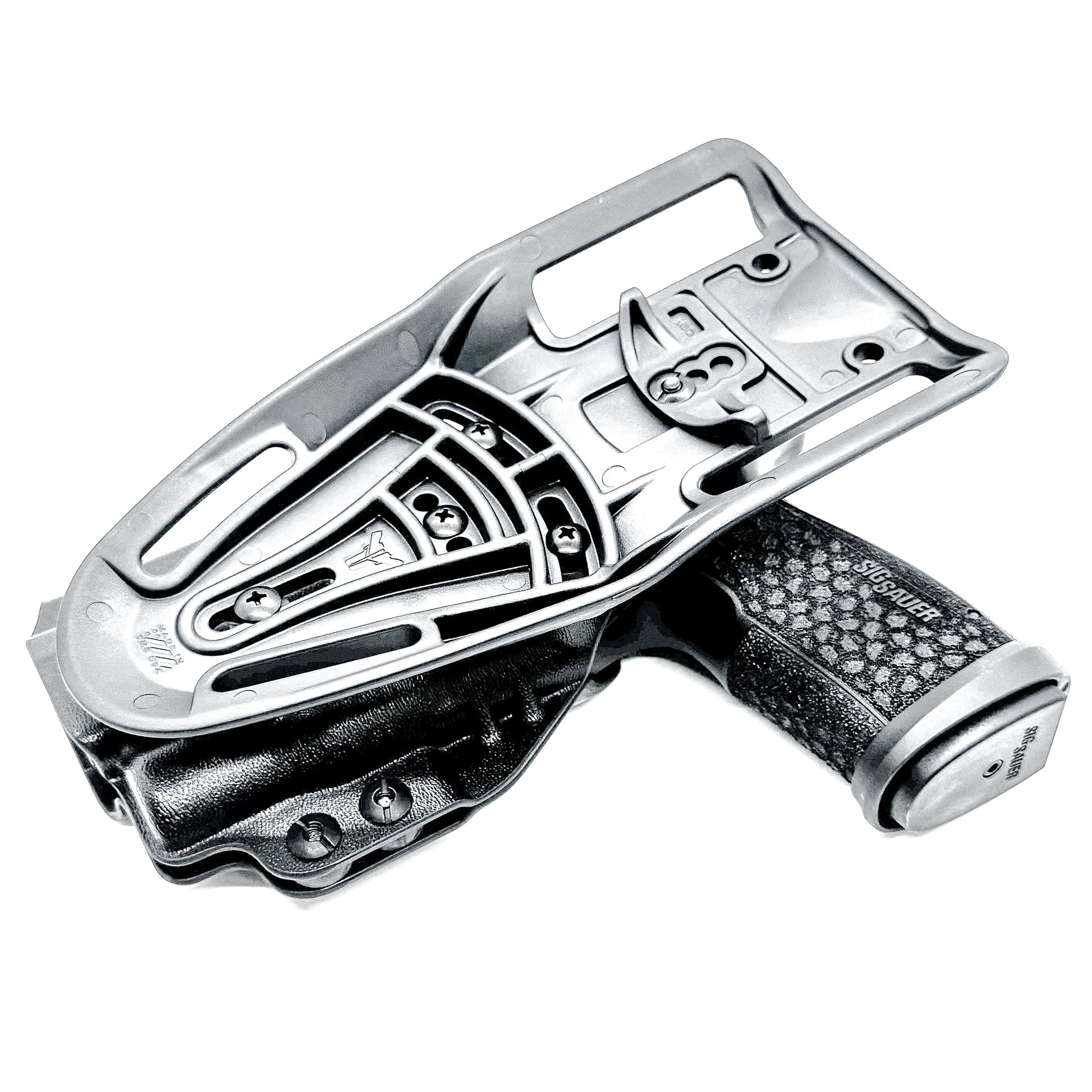 OWB holster for Sig Sauer P365-FUSE & FOXTROT2R. Outside Waistband light duty & competition holster with adjustable retention and optics support.