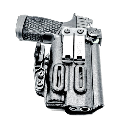 IWB holster for Sig Sauer P365-FUSE & FOXTROT2R. Inside Waistband concealed carry holster with adjustable retention and reduced printing.