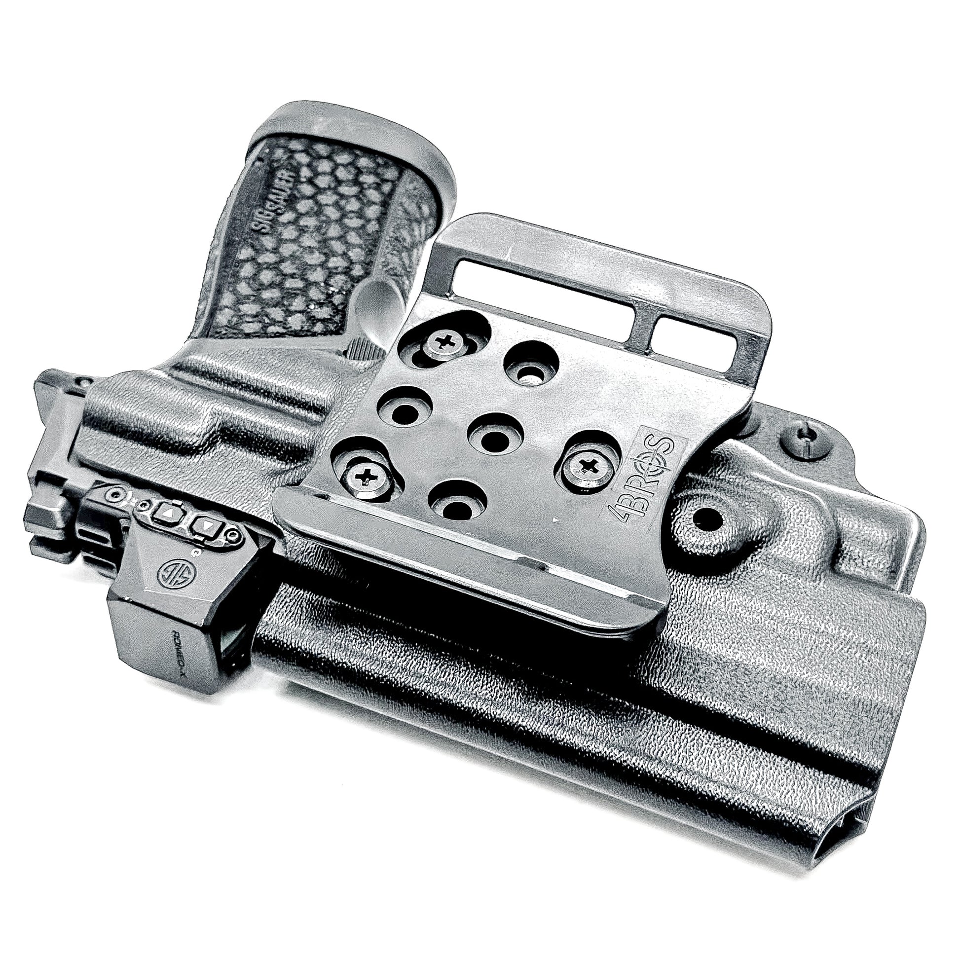 OWB holster for Sig Sauer P365-FUSE & FOXTROT2R. Outside Waistband holster for range, training, and open carry with adjustable retention.