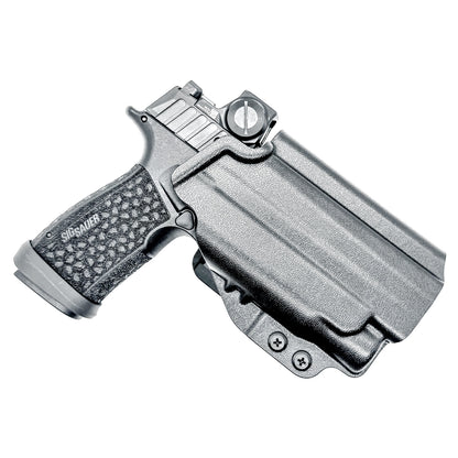 OWB holster for Sig Sauer P365-FUSE & FOXTROT2R. Outside Waistband holster for range, training, and open carry with adjustable retention.