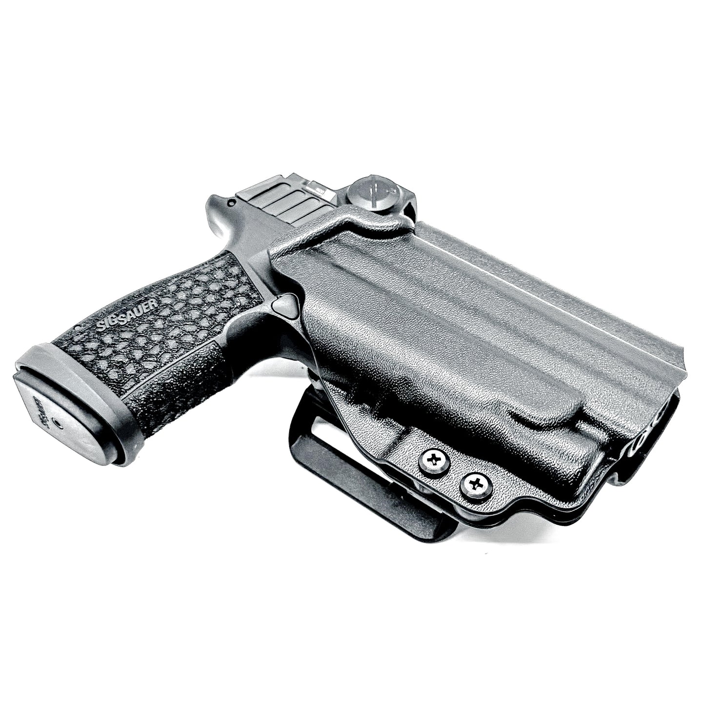 OWB holster for Sig Sauer P365-FUSE & FOXTROT2R. Outside Waistband holster for range, training, and open carry with adjustable retention.