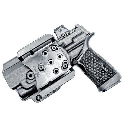 OWB holster for Sig Sauer P365-FUSE & FOXTROT2R. Outside Waistband holster for range, training, and open carry with adjustable retention.