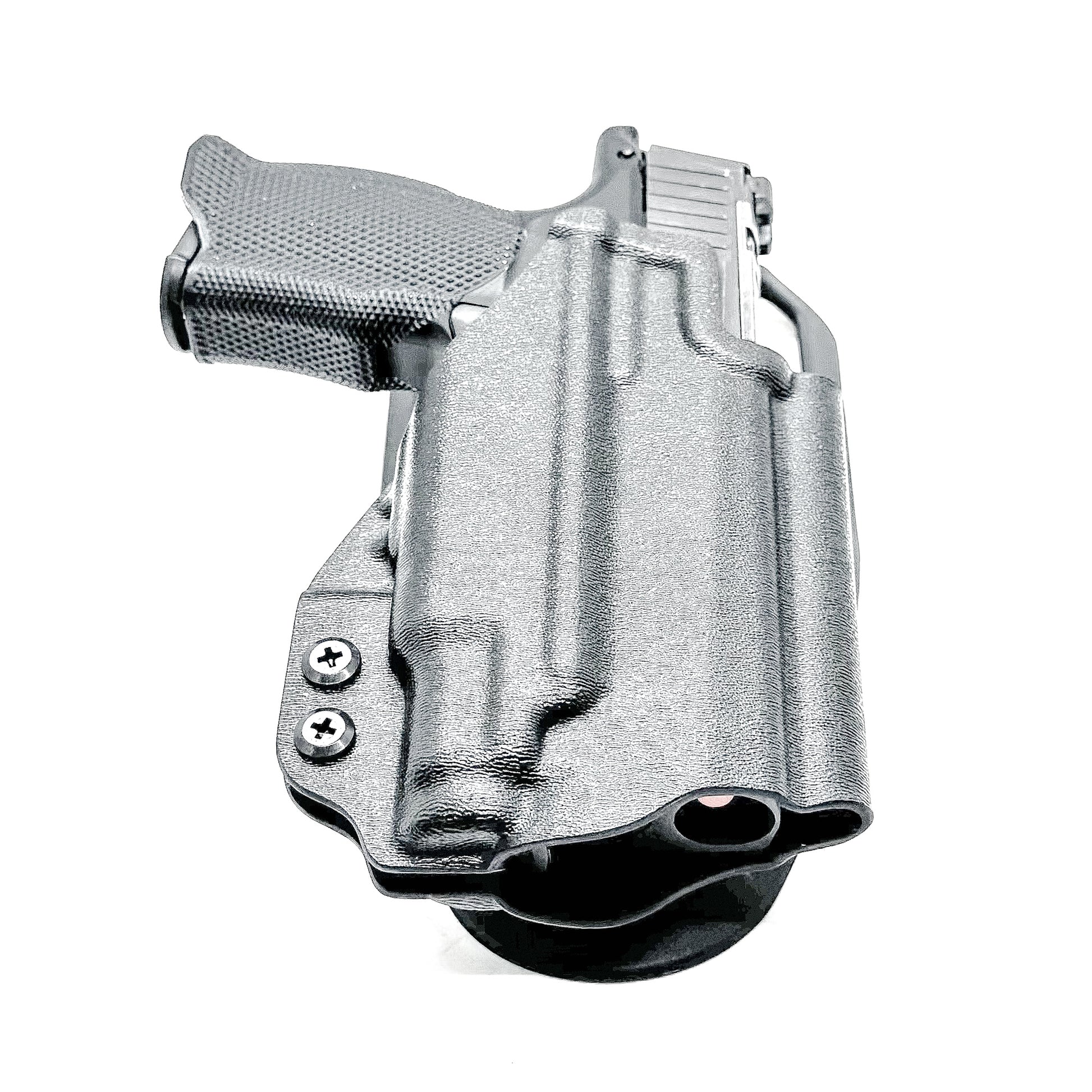 Sig Sauer P365-XMACRO Duty/Competition OWB Holster with Icarus A.C.E. 365 MACRO Grip Module and Streamlight TLR-7 Sub 1913, black Kydex, with Duty Drop