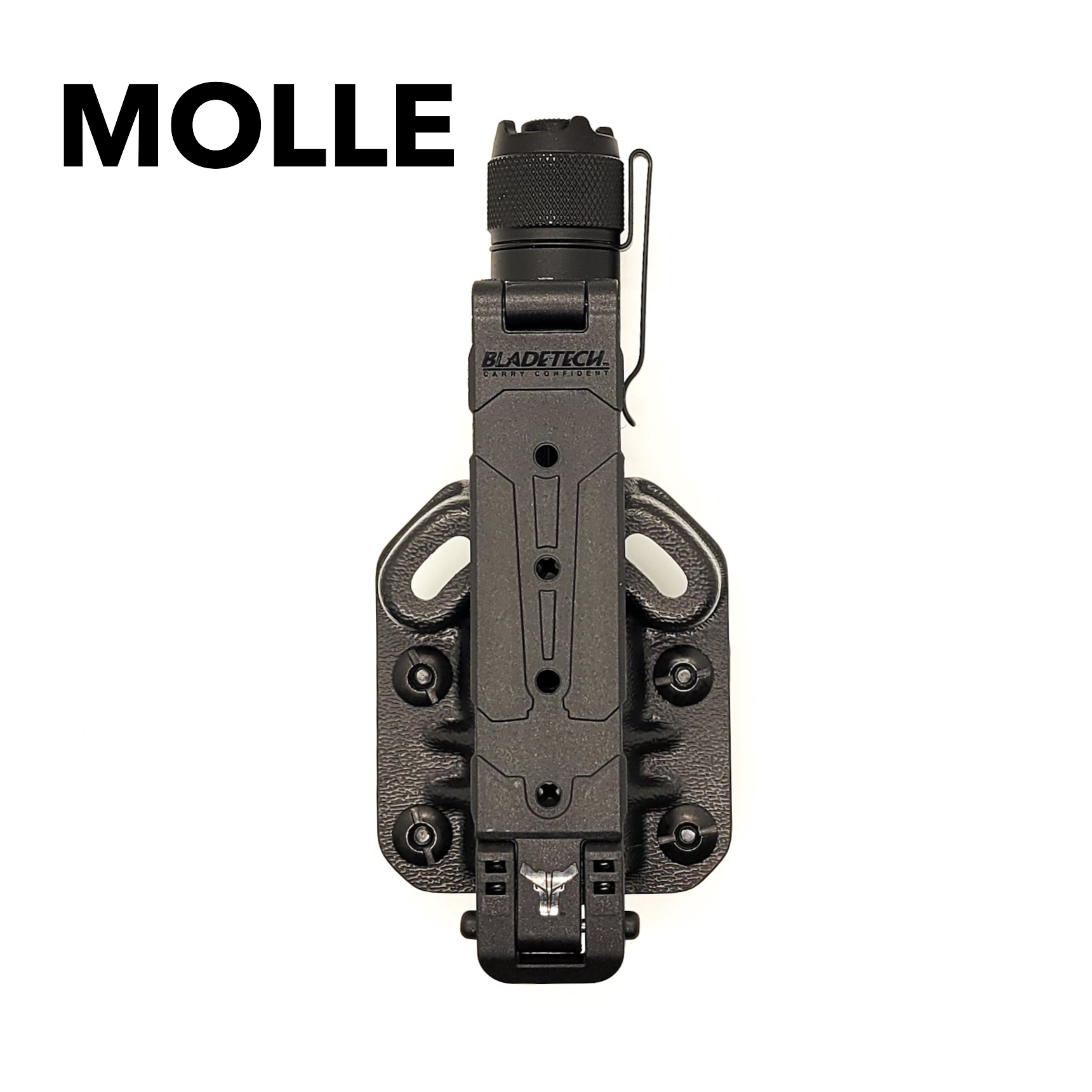 For the best Kydex Outside Waistband & Molle Compatible Sig Sauer Foxtrot-EDC Full Size, Compact & Compact Rose Flashlight Carrier, shop Four Brothers Holsters.