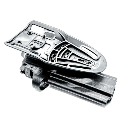 Black Outside Waistband OWB Sig P320 Compact, Carry, M17, M18, and X5 pistols Duty & Competition Style Kydex Holster with Duty Drop Attachment.