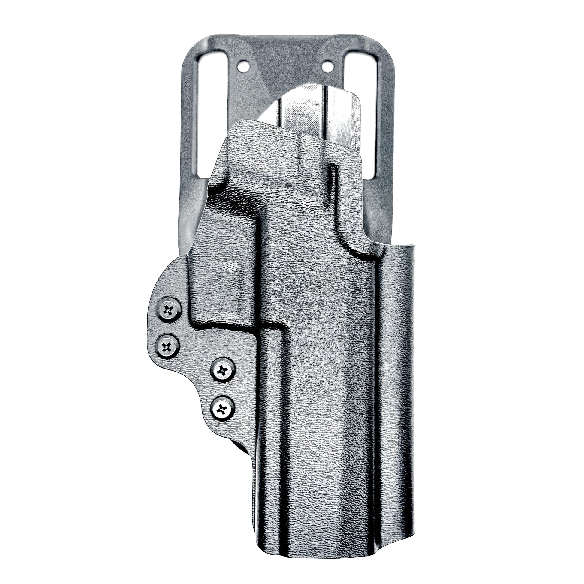 Black Outside Waistband OWB Sig P320 Compact, Carry, M17, M18, and X5 pistols Duty & Competition Style Kydex Holster with Duty Drop Attachment.