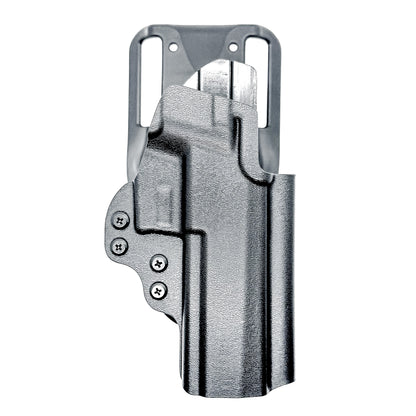 Black Outside Waistband OWB Sig P320 Compact, Carry, M17, M18, and X5 pistols Duty & Competition Style Kydex Holster with Duty Drop Attachment.