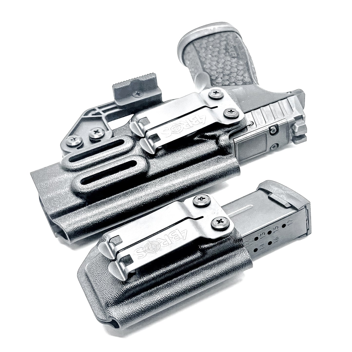 Sig P365-FUSE IWB right-hand holster and matching magazine carrier in black.