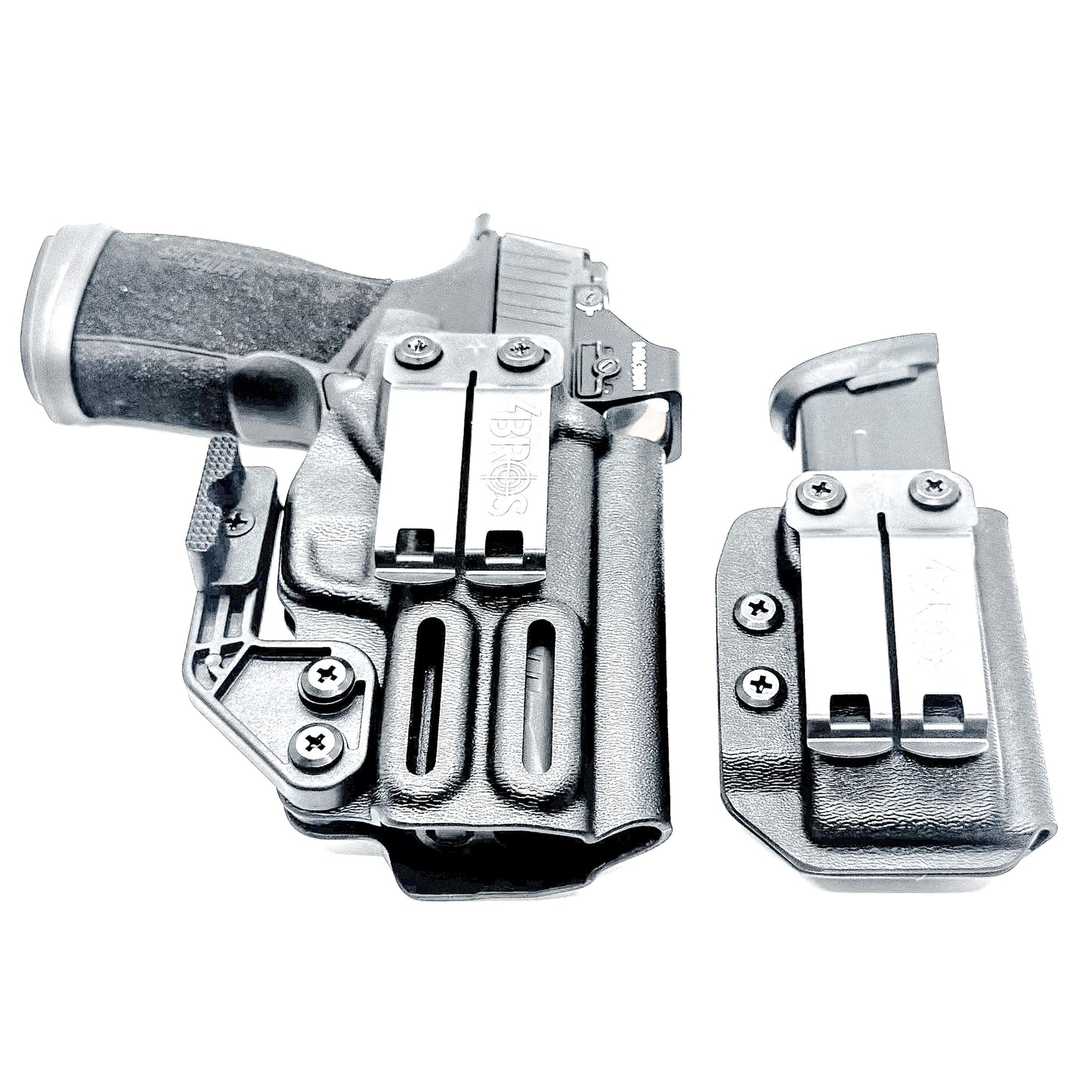 Sig P365-XMACRO IWB right-hand holster and matching magazine carrier in black.