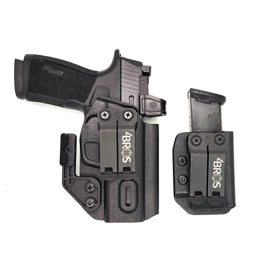 Four Brothers Sig Sauer P365-XMACRO, P365-XMACRO COMP, P365-XMACRO TACOPS, or P365-XMACRO COMP ROMEOZERO ELITE & Magazine Pouch IWB AIWB Inside Waistband Combo.